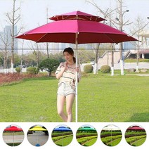 특대형 대형 2층 이단 파라솔 정원 낚시 야외 비치 그늘막, 대형(220cm) 파라솔 꺾임형_블루