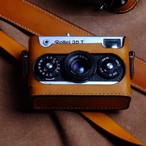카메라 가방 handwork photo 가죽 소가죽 바디 박스 케이스 롤라이 35 35t 35s 보호 슬리브 쉘, 주황색