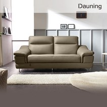 [다우닝] [사이드테이블증정][ BEST] 레아 3인 전체 통가죽 소파, 색상:딥 그린