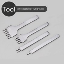 가죽공예 베지터블가죽 스웨이드원단 천연가죽원단4개/대 3/4/5/6mm 공간 스티칭 펀치 도구 가죽 공예 구멍, 04 A 4 Pcs 5MM