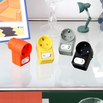 아이정 컬러탭 1구 개별 스위치 인테리어 멀티탭, 옐로우, 1개