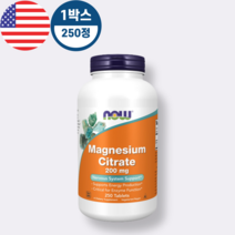 NOW 나우푸드 Magnesium 마그네슘 시트레이트 200mg 250정