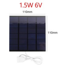 태양광 보조배터리 5/6V 1/1/1/2/3/5W USB 태양 전지 패널 방수 광 시스템 휴대용 핸드폰 배터리 보조베터리 캠핑 하이킹에 대 한 열 충전기, [02] 1.5W 6V