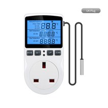 온도조절콘센트 Timer Socket Thermostat KT3200 Temperature Controller Outlet with Timer Switch Sensor Probe, UK Plug, 러시아