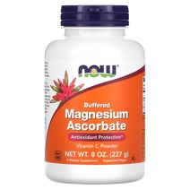 Now Foods 나우 푸드 순수 성분 완충형 마그네슘 아스코르브산염 비타민C 분말 227g (8oz), 기본