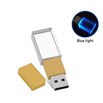3d펜 크리스탈 usb 스틱 3D 사용자 정의 로고 4 기가 바이트 8 기가 바이트 16 기가 바이트 32 기가 바이트 64 기가 바이트 usb 플래시 펜 드라이브 투명 유리 USB 플래시 드라이브 pendrie 20, 05 64GB, 10 Blue Light