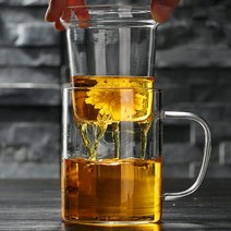 인블룸 4P세트 티망 내열유리 머그컵 뚜껑포함 (350ml 450ml 550ml), 450ml_4P, 4개