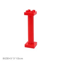빌딩 블록 장난감 어린이용 큰 입자 집 부품 액세서리 창문 벽 지붕 건설 조립 Diy 벽돌 교육 완구, [45] High pillar-red