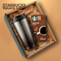 [스타벅스 선물세트] SS 엘마 블랙 텀블러 473ml [ 부직포+스타벅스선물박스포장+쇼핑백 증정 ]- 비아 커피와 함께 스타벅스 커피 선물세트 신학기 선물 단체주문, 디카페인 추가 [ 부직포+선물박스 ]