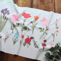 원단킹 폴리트윌컷트지]최첨단 DTP 앤틱드로잉플라워-플라워(2) (a2328)