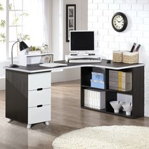 ES 책상 책장 3단서랍통 컴퓨터책상 책꽂이 학생책상, 워시