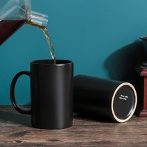 무광 도자기 빈티지 머그컵 470ml 3종, 러파드머그컵 직선_블랙 470ml 2P