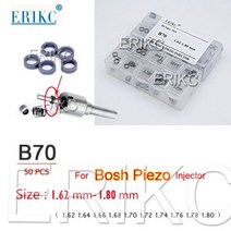 50pcs b70 가스켓 크기 1.62-1.80mm 피에조 인젝터 노즐 조정 심 b60