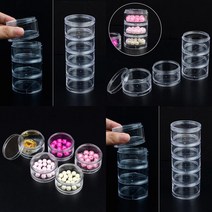5단 투명 원형케이스 중형 악세사리 소품케이스