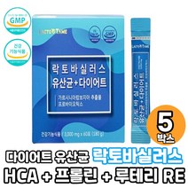 락토테미 체지방 감소 유산균 다이어트 프로바이오틱스 프리바이오틱스 말토덱스트린 루테리 생유산균 가르시니아 스틱 분말 먹는법, 5박스, 60포