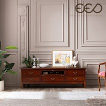 [이드가구] 프렌치 빈티지 엔틱가구 우드 엔틱 TV장 겸용 거실장 R1525, 단품