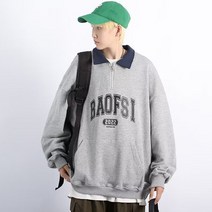 이유까까 남녀공용 BASOFST 반집업 카라 맨투맨