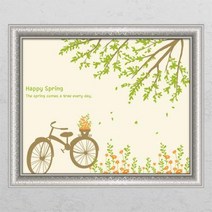 아트박스/꾸밈 ih731-일러스트나무_창문그림액자, 타입1-자전거/E타입-모던블랙