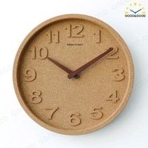 굿앤굿 친환경 코르크 벽시계 향균 습기에 강한 시계, WC005_코르크