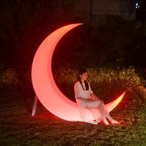 달빛 카페 포토존 달조형물 스튜디오촬영 그네달 모양의자, 배송 없이 1.4미터 스탠드 달 기본 충전 모델