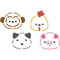 우돌아트 스텐실도안 4063 새해 명절 전통 십이지신 신유술해 ( 원숭이 닭 개 돼지 ) 동물스텐실도안