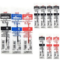 유니 제트스트림 리필심 SXR-80-07 혼합색상 10개 3색펜 4색펜 멀티펜 전용 0.7mm, SXR-80-07 혼합10개(흑6청1적3녹0)