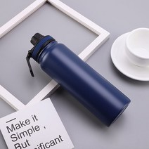 진공탈포기 수동 실리콘 탈포기 교반 UPORS 스테인레스 스틸 스포츠 물병 600ml/800ml 대용량 이중벽 진공, 02 Blue_02 800ml