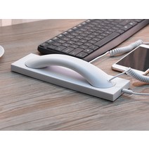 휴대폰 AUX 이어폰 전화기 레트로 당겨받기 집 수화기, 화이트