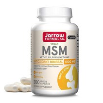 자로우 포뮬러스 MSM 1000mg 식물성 캡슐 200정, Veggie Cap, 200 Count (Pack of 1)