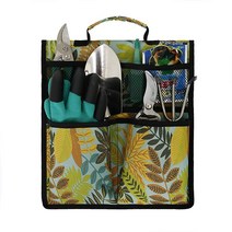 Garden Kneeler 좌석 도구 가방 옥스포드 식물 도구 키트 접이식 작업 카트 보관 파우치 가방 핸들 필수 원예 도구 오거나이저 토트 (옐로우 플라워 패턴), Yellow Flower Pattern