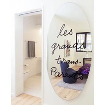 레터링 전신거울 대형 벽걸이 옷가게 피팅룸 드레스룸, 70cm벽에 타원형 인쇄 거울 70 140cm