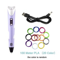 3d 프린터 pen kids drawing set printer pen with usb rp800a pla abs filament diy toys gift, 100미터 추가