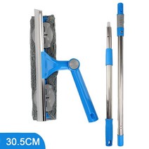 자동 유리창청소기 로봇 Long Handle Home Cleaning Window Cleaner Rotating Head Brush Squeegee Wiper M, 04 30.5cm Blue