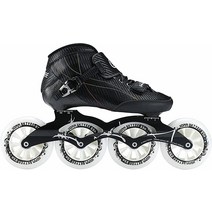 Inline Skates CYLQ SKTYEE 탄소 섬유 스피드 성인 여성 및 남성용 전문 피트니스 스케이팅 롤러 스케이트 고성능 레이싱 유니 블랙 (43 EU/남성 10 /, BlackWhite_MEN6/WOMEN7