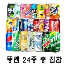 뚱캔 총 집합 24가지 맛 콜라 사이다 웰치스 밀키스 환타 코코팜, 24캔