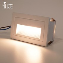 방수 LED 스텝등 3W 발목등 사각 매입조명 외부 복도 계단등 가로형S, 화이트