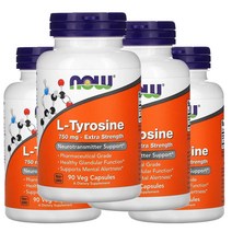 나우푸드 엘타이로신 엑스트라스트렝스 750MG Veggie Capsules 90정 4개