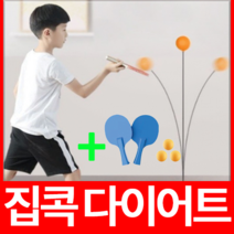 행복상점 탁구 다이어트 기구 탁구 연습 셀프 탁구 연습 1인용 2인용 연습 탁구 연습기 가정용 탁구놀이 집 콕 운동 실내 탁구 세트 셀프 탁구 연습기 홈트 탁구홈트, 나무 라켓 세트