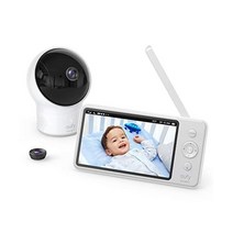eufy 보안 스페이스뷰 비디오 베이비 모니터 E110 CCTV 카메라 오디오 720p HD 해상도 나이트 비전 5인치 디스플레이