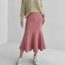 여자 니트치마 가을 겨울 원색 머메이드 롱스커트
