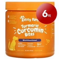 리암마켓 Zesty Paws 제스티 포우즈 강아지용 면역 건강 관리 보충제 알러 이뮨 바이트 베이컨 맛 소프트츄 90개 360g 1팩, 6팩