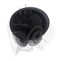 중절모 페도라 겨울모자 베레모 AWAYTR-세련된 매혹적인 모자 칵테일 웨딩 파티 교회 헤드 피스 패션 모자를 쓰고 있죠 깃털 헤어 액세서리 신부