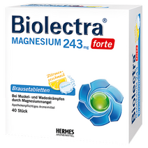 독일 Biolectra forte 바이오렉트라 마그네슘 243mg 포르테 발포비타민 40정, 1개, 레몬맛 243mg 40개