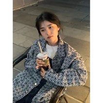 DF 공식 그림 원래 품질 카디건 코트 신입생 스타일의 격자 무늬 코트