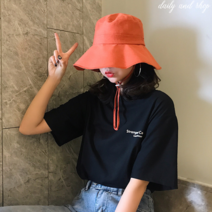 여름 끈달린 코튼 혼방 버킷햇 벙거지 모자