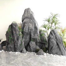 대형 인조바위 1-1.2m 촬영용 정원 매장 인테리어, 높이 70cm 그레이