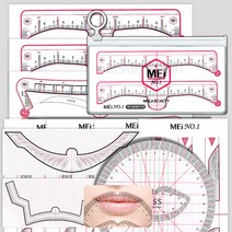 뷰티하이 MEI 디자인 눈썹스티커자(종택-입술/헤어라인/반영구재료/눈썹), 1개, 05_MEI 남자일자형(20매-60인용)