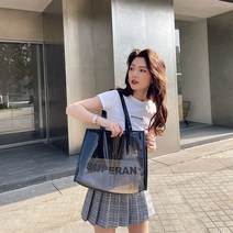 pvc 물놀이 투명 가방 토트백 비치백 쇼퍼백 목욕가방 바캉스 여름 사각 홀로그램 젤리 방수, 길이37*높이29*가로13CM, 옵션4