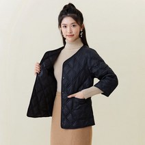 점퍼 경량 여성 넥 퀼팅