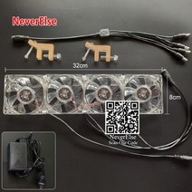 수조냉각기 어항 냉각기 100v 240v 투명 냉각 팬 수족관 수생 식물의 미니 나노, 4팬, 우리 플러그 어댑터